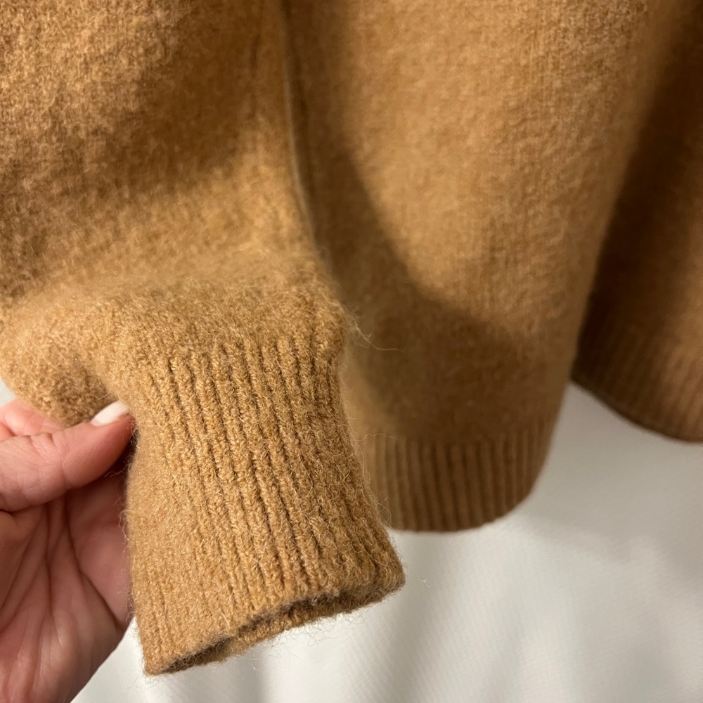 Madewell Camel Crewneck Sweater in Warm Brown Wool Blend - Picture 6 of 8